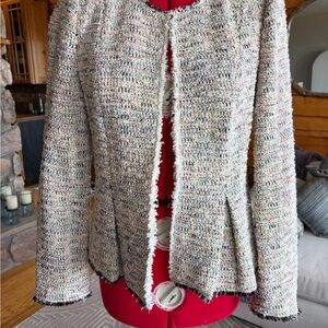 Rebecca Taylor Cream Tweed Blazer